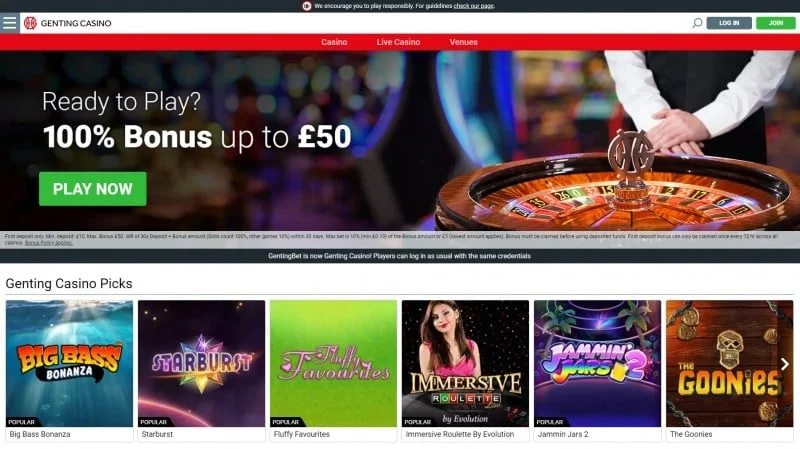 Genting Casino payment methods